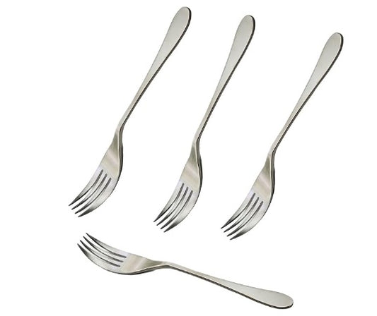 ארבעה מזלגות כסופים על רקע לבן