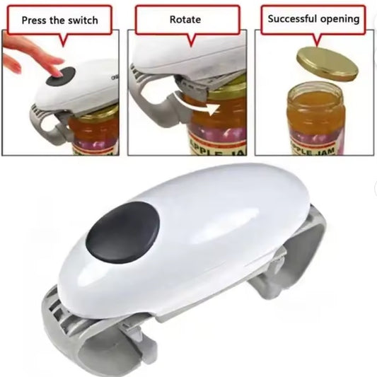 פותחן צנצנות עם הוראות ותמונות המדגימות צנצנת נפתחת